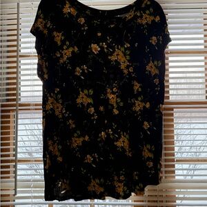 Maurices Black and Yellow Floral Blouse